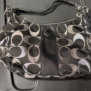 Coach Black and Gray Shoulder Bag